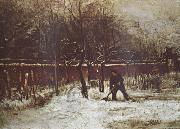 Vincent Van Gogh The Parsonage Garden at Nuenen in the Snow china oil painting artist